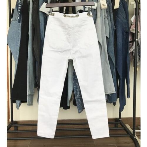 Women Jeans Pants 2020 Fall Winter New Jeans White Pencil Pants