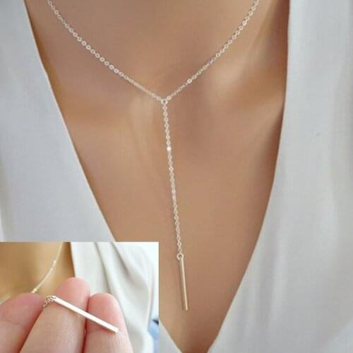 Metal Rod Necklace Women Bohemian Style Y Shape Tassel Lasso Long Necklace Harajuku Womens Jewelry Wholesale Collares