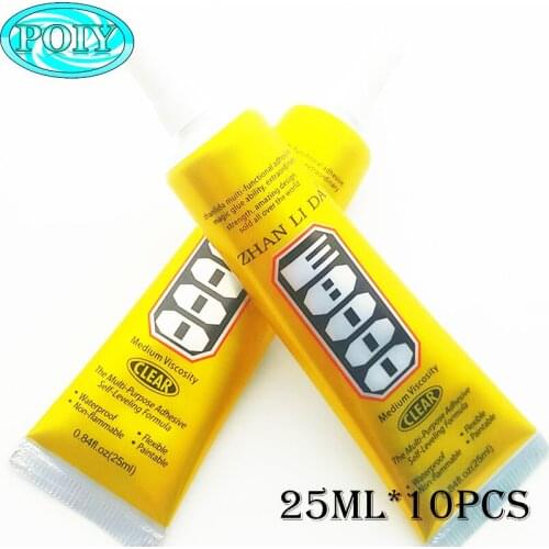 10pcsE8000 25ml Liquid Glue Comes With A Needle Easy To Use For DIY Creative Mobile Phone Tablet PC Repair Various Bonding Needs