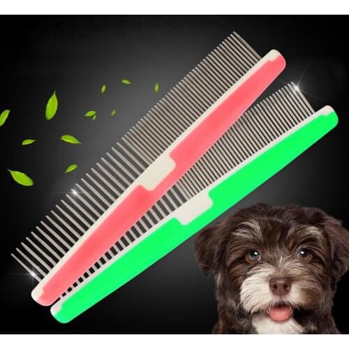 2PCS Pet Grooming Comb Stainless Steel Non-slip Pet Comb Shedding Combs Professional Anti-Corrosion Lice Comb for Dogs Cats