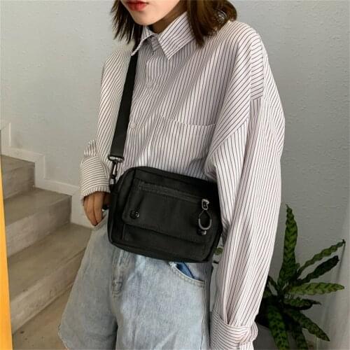 2021 Casual Solid Color Women Crossbody Bag Tote Outdoor Bag Canvas Zipper Shoulder Messenger Bag Handbag Girls Satchels PurseQ5