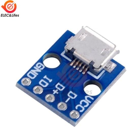 5Pcs 5V Micro USB CJMCU Power Adapter Board Breakout Switch Interface Module Blue for Arduino