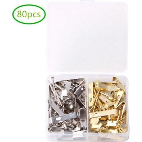 80pcs Steel Metal Picture Photo Oil Painting Frame Hard Wood Solid Wall Hook Han picture hanging tool wall picture holder