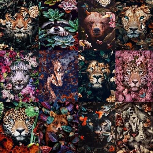 5D DIY Diamond Painting Flower Lion Animal Cross Stitch Kits Diamond Embroidery Full Drill Mosaic Home Decor Wall Art Gift