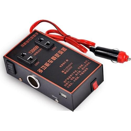 Car Vehicle Inverter 200W Output 110V/220V Power Multifunctional Charger Adapter Security Protection