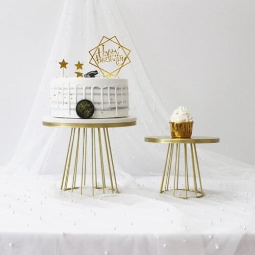White Cake Stand Metal Dessert Table Cake Tray Christmas Birthday Party Macaron Cupcake Rack Stand For Wedding Gold Baptism