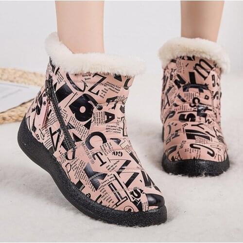 2020 New Women Boots Fashion Alphabet Winter Shoes Women Waterproof Snow Boots Warm Ankle Botas Mujer Winter Footwear Female