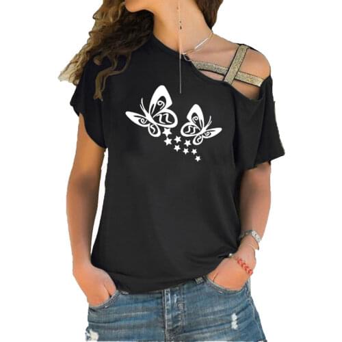 Buddha Buddhism Yoga Om Zen Meditation Print Woment shirt Summer Cotton Woman Irregular Skew Cross Tops