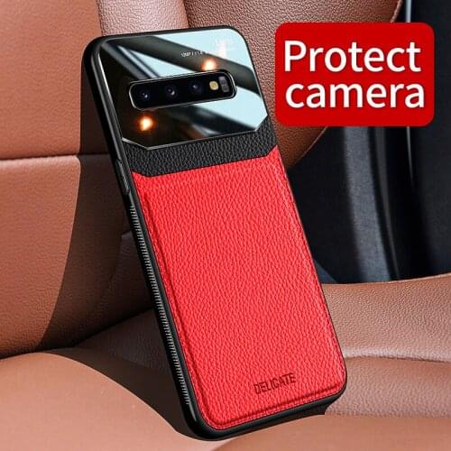 For Samsung Note 10 Plus Note10+ case silicone bumper leather plexiglass case for Samsung Galaxy Note 8 9 Note10 Pro Note9 Cover
