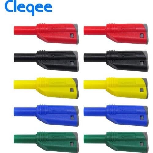 Cleqee P3005 Stackable Safe 4mm Banana Plug Solder/Assembly High Quality Welding-free Connector for Multimeter