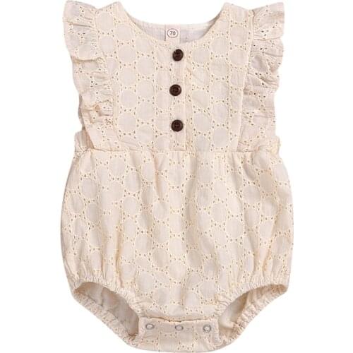 Newborn Baby Kids Girl Sunsuit Lace Crochet Sleeveless Jumpsuit Bodysuit Cute Children Summer Bodysuits Outfits Playsuit Clothes