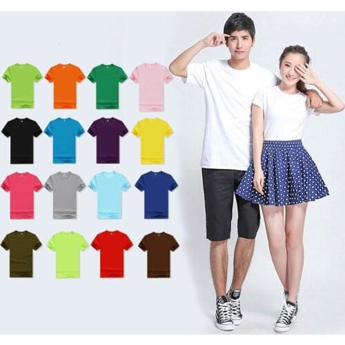 2019 Summer High Quality 18 Color S-3XL Plain T Shirt Men Cotton Elastic Basic Tshirt Woman Men Casual Tops Short Sleeve T-shirt