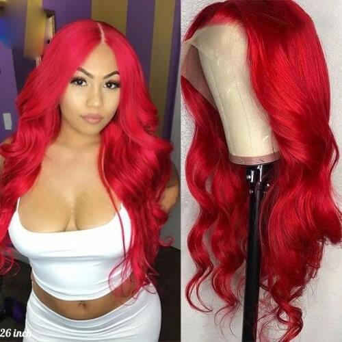 Iseey Hair Lace Front Body Wave Summer Wig Human Hair Red Lace Front Long Red Brazilian Natural Wig Cheap Smooth 100% Human Hair
