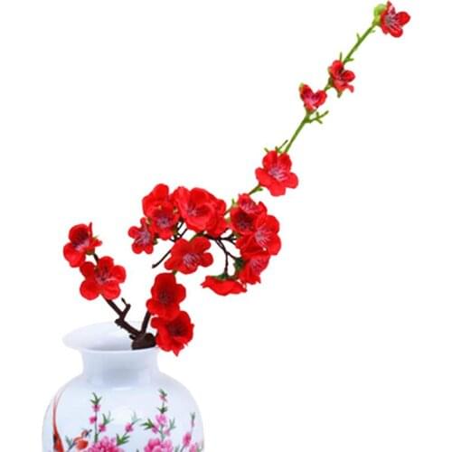 Artificial Flower Silk Peach Blossom Branch Cherry Room Home Christmas Decoration Plum Blossom Wedding Arrangement Accessories