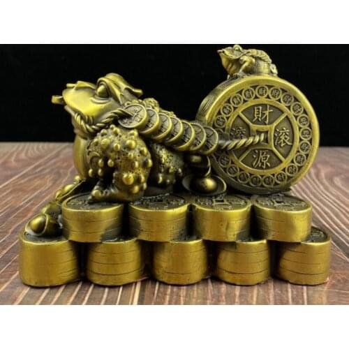 China brass seiko recruit wealth gold toad crafts statue