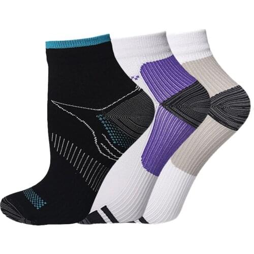 Comfort Foot Anti Fatigue Women Compression Socks Elastic Mens Socks Running Hiking Football Pressure Socks Short Socks