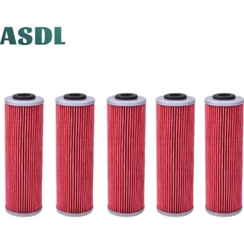 5Pcs Motorcycle Oil Filter for 790 Duke 950 990 1050 1090 1190 Adventure 950 1290 Super 990 SM R T 1190 RC8 R 450 505 SX ATV
