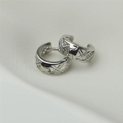 925 Sterling Silver Punk Hip-Hop Gothic Cross Studs Earrings for Fashion Women Jewelry Accessories eh743