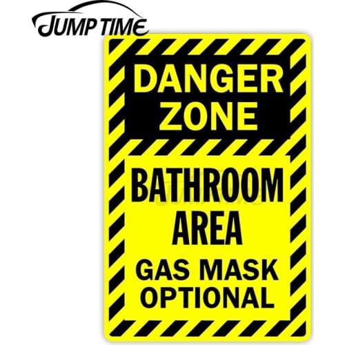 Jump Time 13 x 5.6cm Car Sticker Danger Zone Bathroom Decals Warning Bulding Wiper Bumper Waterproof Vinyl Car Accessories