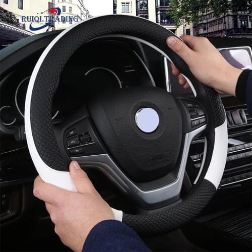 New Car Steering Wheel Cover Artificial Leather Steering-Wheel Covers Breathable Fabric Braid Auto Accessories Universal37-38CM