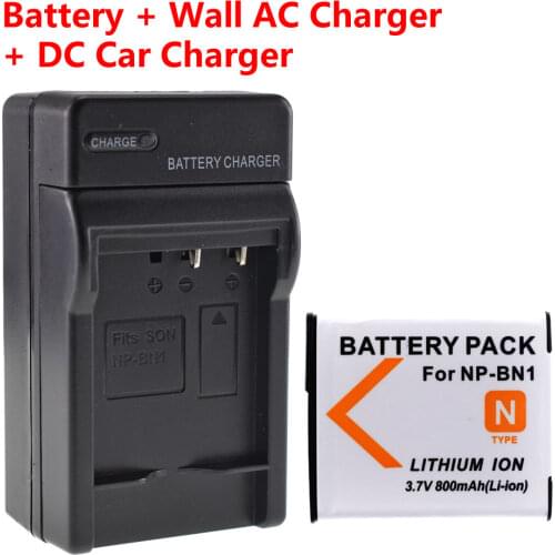NP-BN1 Battery + Home&Car Charger For Sony DSC-W610 W570 W560 W530 W510