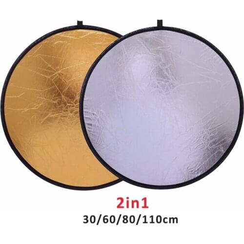 30/60/80/110cm 2in1 photo reflector for Studio Portable Collapsible Light Round Photography Reflector photography accessories
