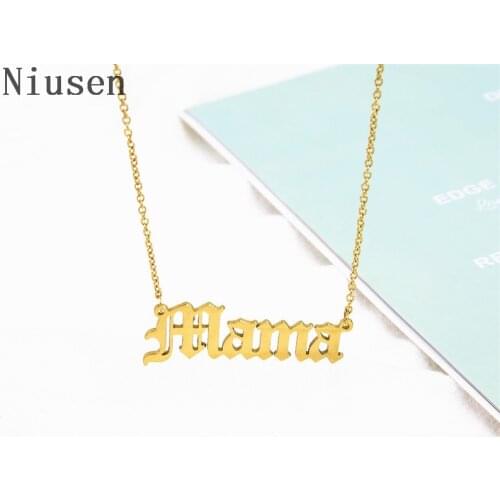 Mama Necklace Old English Mama Pendant Necklaces Delicate Letter Mama Gift Jewelry Mothers Day Gift Love Gift For Moms Babygirl