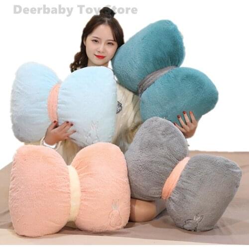 Nordic Ins Cute Bow Cushion Solid Color Princess Seat Chair Cushion Sweet Sofa Bedrooom Decor Girl Pillows Super Soft Gift Kids