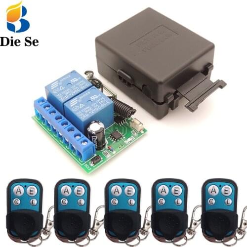 12V 10A 2CH rf Relay Receiver 433MHz Universal Wireless Remote Control opener for Electric curtains/ gate/ garage/ door