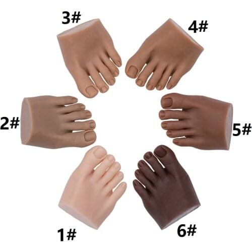 Female Lifesize Silicone Nail Art Practice Hand Mannequin Training Foot with Flexible Fingers Adjustment For Nails Display