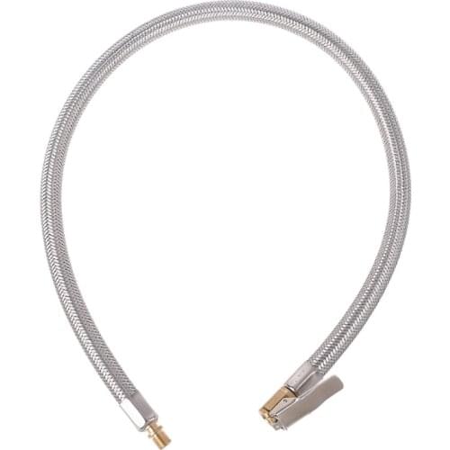 Floor Pump Hose Extension, Bicycle Motorbike Car Tire Inflator Steel Air Hose, Air Pump Tube Hose Replacement