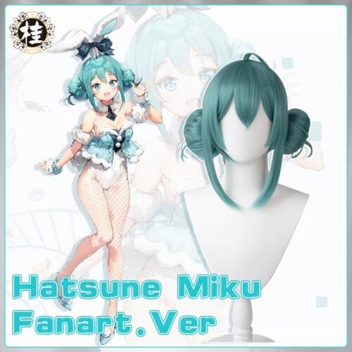 UWOWO Cosplay Hatsunee Mikuu Fanart. 40CM Green Cosplay Wig