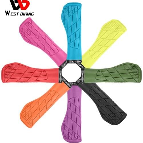 WEST BIKING Bicycle Grips MTB Road Bike Rubber Handlebar Shockproof Anti-Slip Cycling Handlebar Cover Ergonomic Bicycle Grips