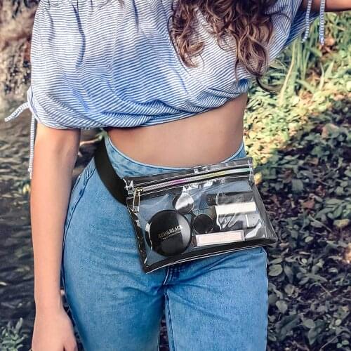 Anreisha Fanny Pack Clear Beach Bag Waist Bag Fashion Belt Bag Waist Pack for Man Women for Travel Sport