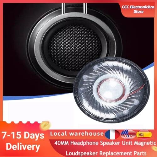 40MM Headphone Speaker 112db 32ohm Headphone Driver Subwoofer Headset Speaker Unit Magnetic Loudspeaker Replacement Parts