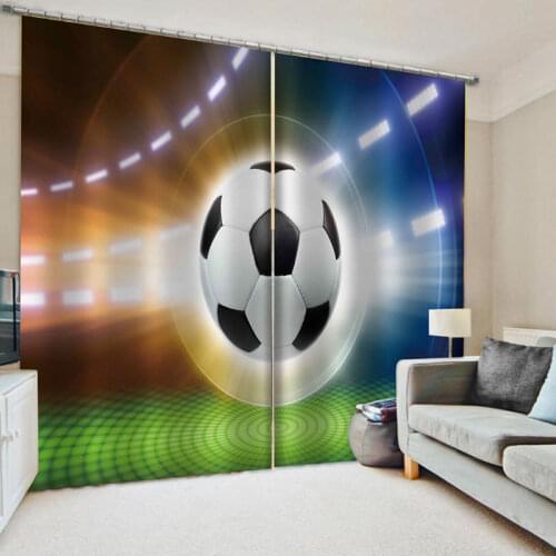 Cartoon Football Blackout Curtains For Window Treatment Blinds Finished Drapes Sports Themed Curtains For Living Room Bedroom