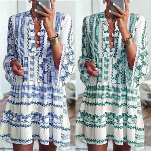 Ladies Dress Summer Sexy Wrap Club Party Dress Short Sleeve Floral Print Beach Dress