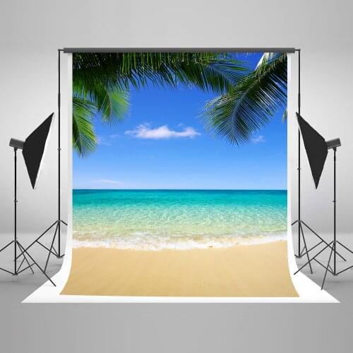 LIFE MAGIC BOX Seamless Wrinkle-free Polyester Summer Pictures Cool Backgrounds Cloud Backdrop Beach Photos Backdrops J04137