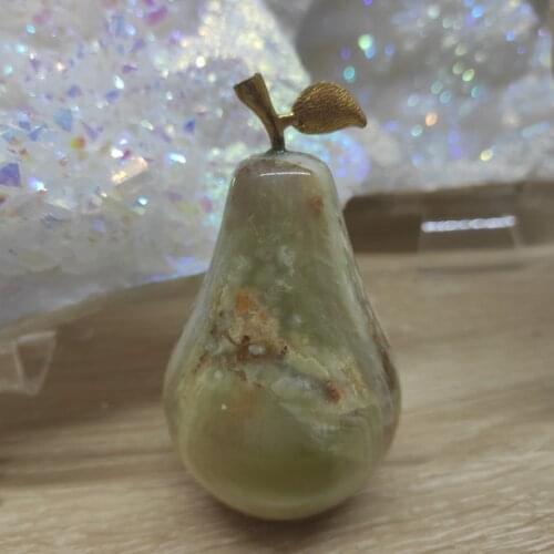 1pcs Natural Afghanistan jade pear furnishes the living room creative simple stone
