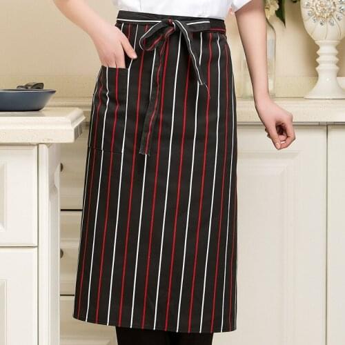 1Pcs Unisex Kitchen Cooking Hotel Chef Aprons Chef Uniforms Waist Apron Multicolor Apron for Women Men