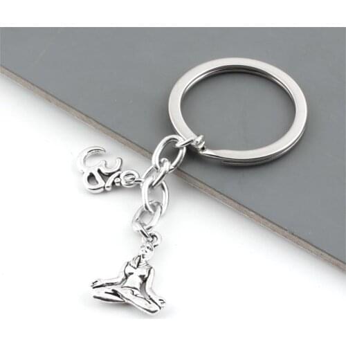 1PC Metal Yoga OM KeyChain Buddha Pendant Car Keyring For Women Bag Gift Jewelry Accessory E2386