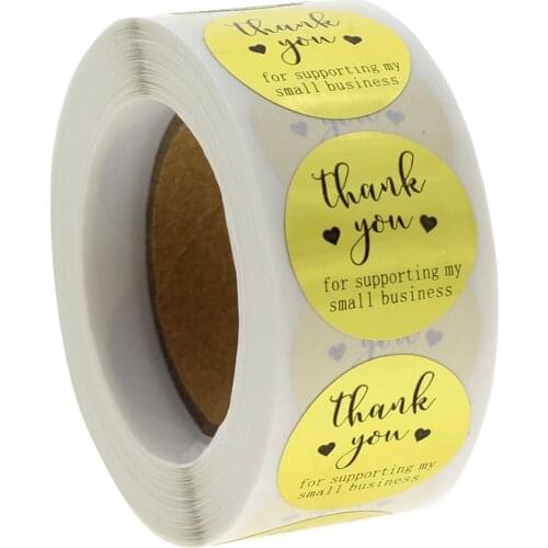 100-500pcs Golden Round Thank You Sticker Seal Label Handmade Label Sticker Scrapbook Envelope Cute Sticker Stationery