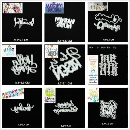29 Styles) 2021 Hello In English Metal Cutting Dies DIY Scrapbooking Paper Photo Album Crafts Mould Cards Blade Punch Stencils