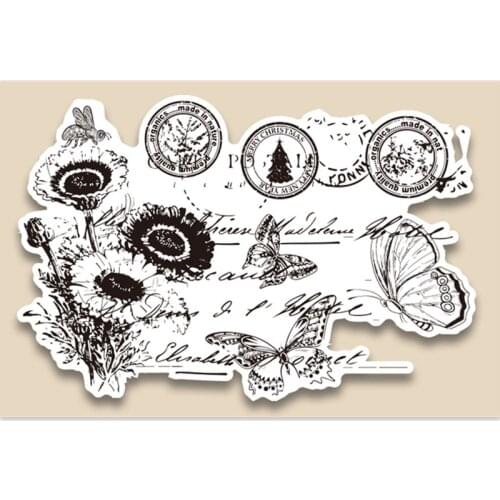 20Pcs11*16CM Butterfly Stamp Transparent Clear Stamp Silicone Stamp/Seal DIY Scrapbooking/Photo Album Stamp Sheets Bulk Deals