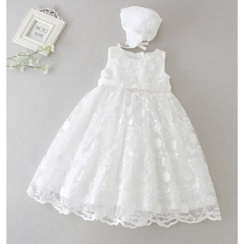 2020 Infant Dresses Girls Lace Bapstism Outfit Baby Christening Gown Party and Wedding Shower B96