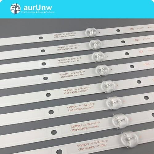 8PCS TV Lamp Kits LED Backlight Strips For AOC LE43M3570/60 LE43M3579 LED Bars Bands 4708-K43WDC-A1113N11 Rulers K430WDC1 A1