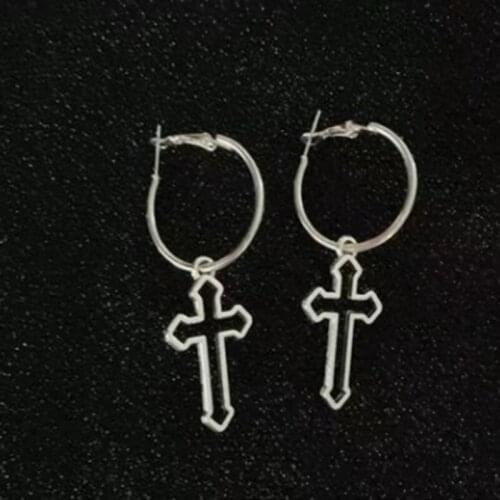 Funky Large Cross Earrings Big Punk Goth Girl Earring BOHO EMO Rock Jewelry