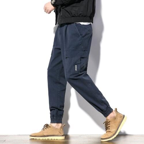 Nice Top Pop Men Casual Pants Pocket Tactical Cargo Pants Hip hop Fashion Oversized Pencil Pants Cotton Men Jogger trousers