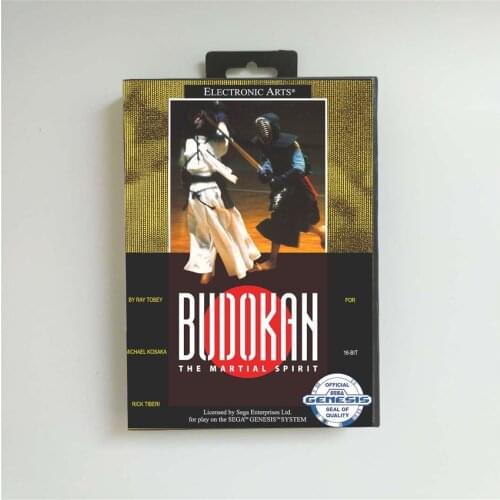 Budokan - USA Cover With Retail Box 16 Bit MD Game Card for Sega Megadrive Genesis Video Game Console