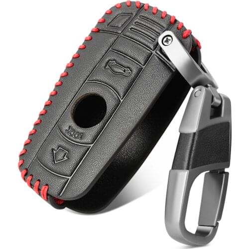 Car Key Case for BMW E90 E60 E70 E87 3 5 6 Series M3 M5 X1 X5 X6 Z4 KeyChain Cover Remote Controller Key Holder Leather